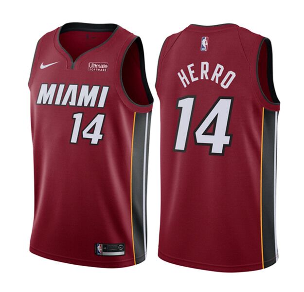 Men's Miami Heat #14 Tyler Herro Red NBA Statement Edition Swingman Stitched Jersey Men's Miami Heat #14 Tyler Herro Red NBA Statement Edition Swingman Stitched Jersey